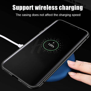 Planet Gates Clear-White / For Galaxy S7 H&A 360 Magnetic Adsorption Phone Case for For Samsung Galaxy S9 S8 Plus S7 Edge Tempered Glass Back Magnet Cover Note 9 8 Case