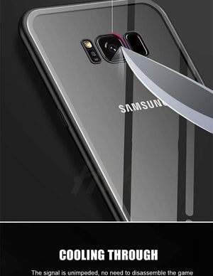 Planet Gates Clear-White / For Galaxy S7 H&A 360 Magnetic Adsorption Phone Case for For Samsung Galaxy S9 S8 Plus S7 Edge Tempered Glass Back Magnet Cover Note 9 8 Case