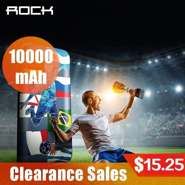 Planet Gates Clearance Sales ROCK Portable10000 mAh Power Bank External Battery for Mobile Phone Power Charger for iPhone Xiaomi Samsung