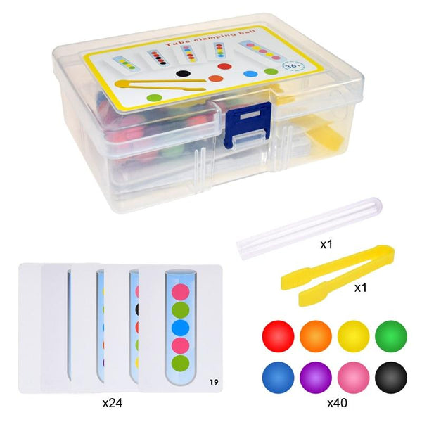 Planet Gates Clip Beads Test Tube Toy Children Logic Concentration Fine Motor Training Game Montessori Teaching Aids Educational Toy for Kids