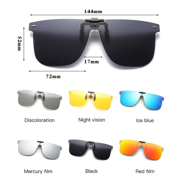 Planet Gates Clip On Sunglasses For Men Polarized Lens Square Sunglasses Night Vision Driver Glasses Fishing Eyewear Flip Up Luxury Oculos