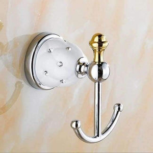 Planet Gates Cloth Hook Brass&Silver Polished Bathroom Accessories Sets Diamond&crystal Bathroom Hardware Set Wall Mounted Bathroom Products