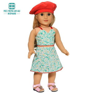 Planet Gates Clothes for doll Bow dress fit 18inch 43-45cm Baby Toy new born doll and American doll accessories