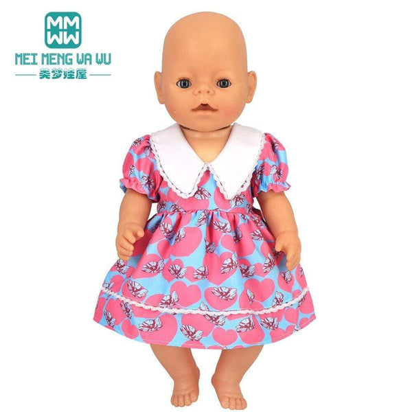 Planet Gates Clothes for doll Bow dress fit 18inch 43-45cm Baby Toy new born doll and American doll accessories