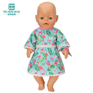 Planet Gates Clothes for doll Bow dress fit 18inch 43-45cm Baby Toy new born doll and American doll accessories