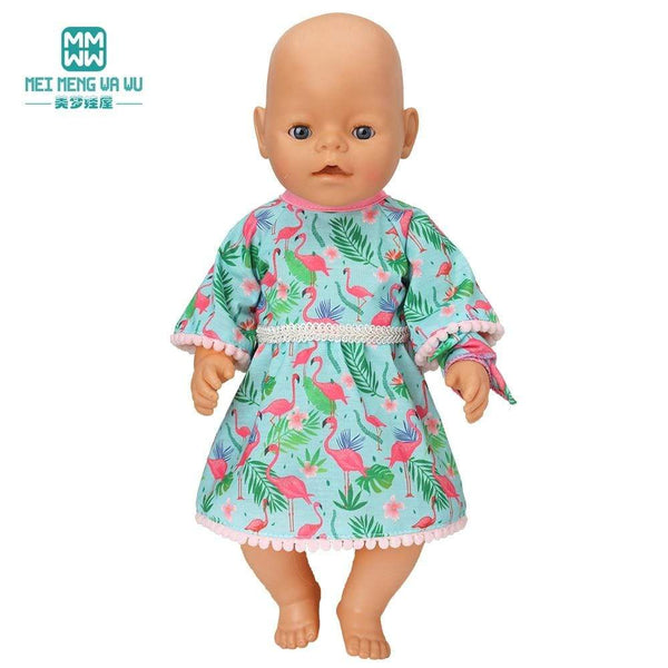 Planet Gates Clothes for doll Bow dress fit 18inch 43-45cm Baby Toy new born doll and American doll accessories