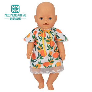 Planet Gates Clothes for doll Bow dress fit 18inch 43-45cm Baby Toy new born doll and American doll accessories