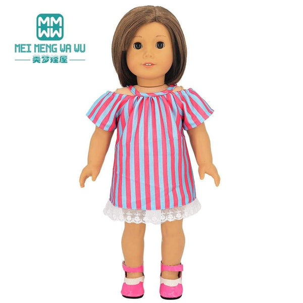 Planet Gates Clothes for doll Bow dress fit 18inch 43-45cm Baby Toy new born doll and American doll accessories