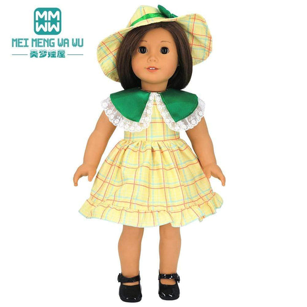 Planet Gates Clothes for doll Bow dress fit 18inch 43-45cm Baby Toy new born doll and American doll accessories