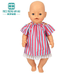 Planet Gates Clothes for doll Bow dress fit 18inch 43-45cm Baby Toy new born doll and American doll accessories