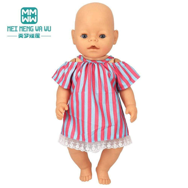 Planet Gates Clothes for doll Bow dress fit 18inch 43-45cm Baby Toy new born doll and American doll accessories