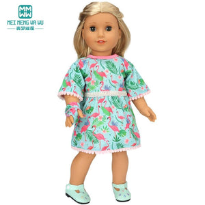 Planet Gates Clothes for doll Bow dress fit 18inch 43-45cm Baby Toy new born doll and American doll accessories