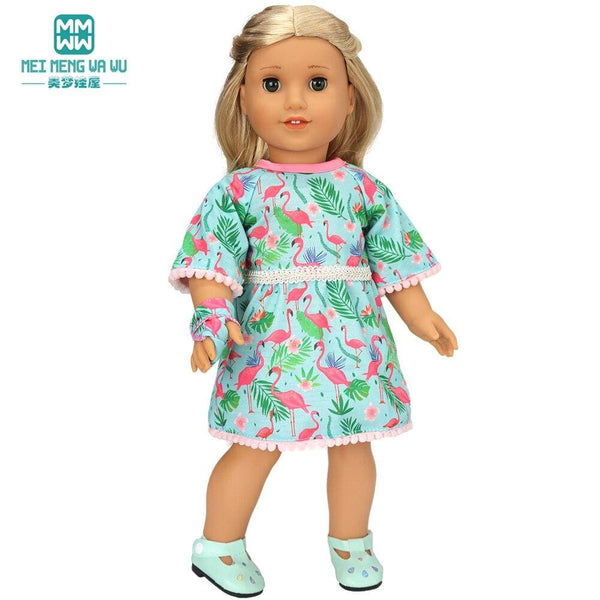 Planet Gates Clothes for doll Bow dress fit 18inch 43-45cm Baby Toy new born doll and American doll accessories
