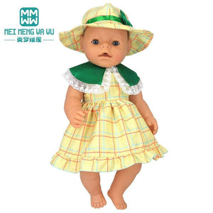 Planet Gates Clothes for doll Bow dress fit 18inch 43-45cm Baby Toy new born doll and American doll accessories