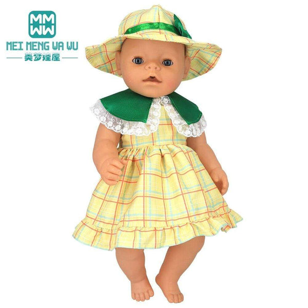 Planet Gates Clothes for doll Bow dress fit 18inch 43-45cm Baby Toy new born doll and American doll accessories