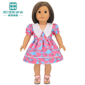 Planet Gates Clothes for doll Bow dress fit 18inch 43-45cm Baby Toy new born doll and American doll accessories