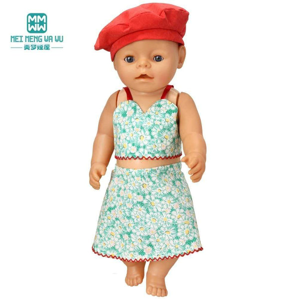 Planet Gates Clothes for doll Bow dress fit 18inch 43-45cm Baby Toy new born doll and American doll accessories