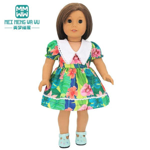 Planet Gates Clothes for doll Bow dress fit 18inch 43-45cm Baby Toy new born doll and American doll accessories
