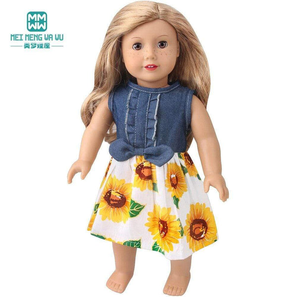 Planet Gates Clothes for doll Bow dress fit 18inch 43-45cm Baby Toy new born doll and American doll accessories