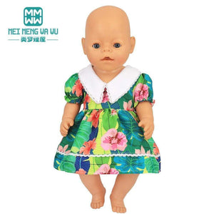 Planet Gates Clothes for doll Bow dress fit 18inch 43-45cm Baby Toy new born doll and American doll accessories