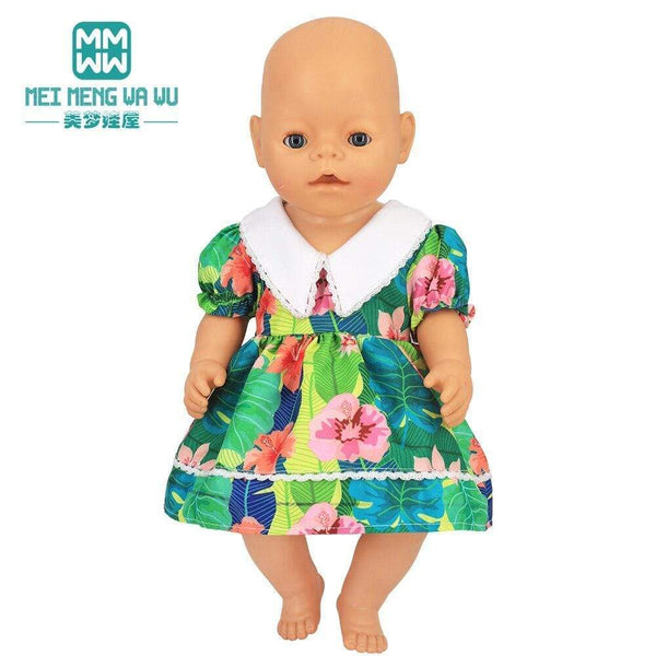 Planet Gates Clothes for doll Bow dress fit 18inch 43-45cm Baby Toy new born doll and American doll accessories