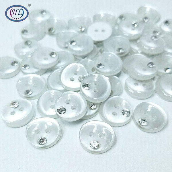 Planet Gates Clothing Botones Hl 50pcs 12mm Resin Buttons With Rhinestone Shirt Apparel Sewing Accessories Diy Crafts Rhinestones