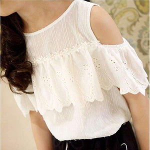 Planet Gates clothing set / 8 Kids Fashion Girls Clothing Sets 2 pcs White Lace Blouse Top & Black Flowers Pants Set for Teenage Girls Clothes Set