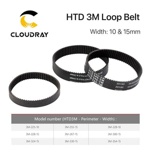 Planet Gates Cloudray HTD 3M Closed Loop Belt Rubber Timing Belt Various Transmission for CO2 Laser Engraving Cutting Machine / 3D Printer