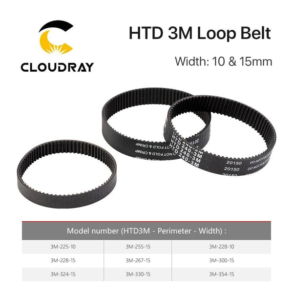 Planet Gates Cloudray HTD 3M Closed Loop Belt Rubber Timing Belt Various Transmission for CO2 Laser Engraving Cutting Machine / 3D Printer