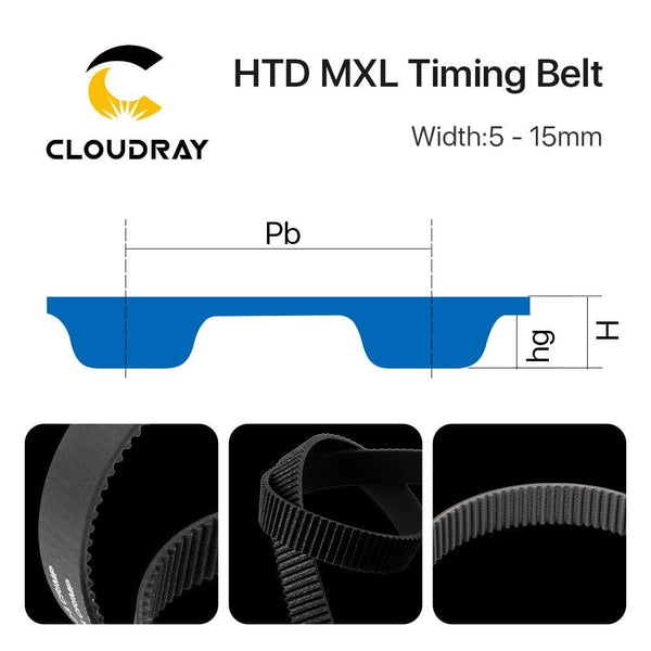 Planet Gates Cloudray MXL Open-Ended Timing Belt Transmission Belts Rubber Width 5mm For Fiber YAG Pully CO2 Laser Engraving Cutting Machine