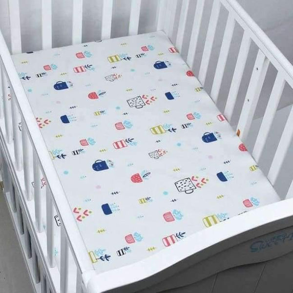 Planet Gates CLS0027 100% Cotton Crib Fitted Sheet Soft Baby Bed Mattress Cover Protector Cartoon Newborn Bedding For Cot Size 130*70cm