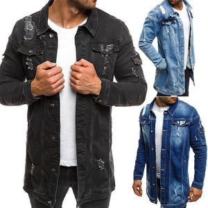 Planet Gates Coat High Quality Autumn Style Beggar Hole Denim Jacket Loose Thin Sleeve Cowboy Jacket XXXL