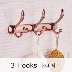 Planet Gates Coat Rail - 3 Hooks Gold Bathroom Accessories Brass Wall Mounted Toilet Brush Paper Towel Holder Rack Glass Shelf Bath Hardware Set