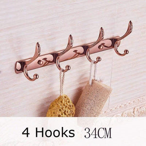 Planet Gates Coat Rail - 4 Hooks Gold Bathroom Accessories Brass Wall Mounted Toilet Brush Paper Towel Holder Rack Glass Shelf Bath Hardware Set