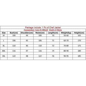 Planet Gates Coat1 / One Size Black Long Sleeve Master Cook Work Uniforms Restaurant Hotel BBQ Kitchen High Quality Workwear Clothing Food Service Chef Tops