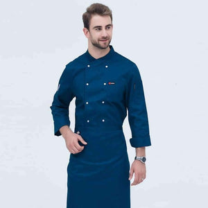 Planet Gates Coat1 / One Size Black Long Sleeve Master Cook Work Uniforms Restaurant Hotel BBQ Kitchen High Quality Workwear Clothing Food Service Chef Tops