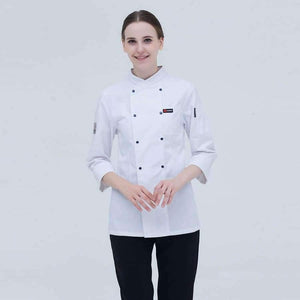 Planet Gates Coat1 / One Size Black Long Sleeve Master Cook Work Uniforms Restaurant Hotel BBQ Kitchen High Quality Workwear Clothing Food Service Chef Tops