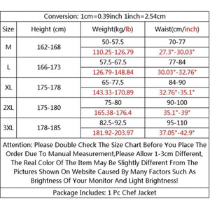 Planet Gates coat2 / XL Men Women Restaurant Hotal Food Service Chef Waiter Bakery Cafe Work Uniforms Short Sleeve Mesh Patchwork Back Tops Overalls 3XL