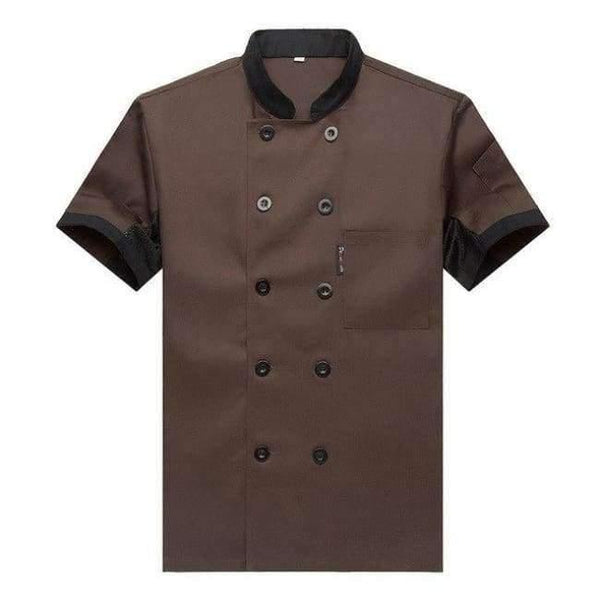 Planet Gates coat4 / XL Breathable Mesh Patchwork Short Sleeve Check Kitchen Cooking Uniforms Catering Hotel Restaurant Waiter Work Clothing Overalls