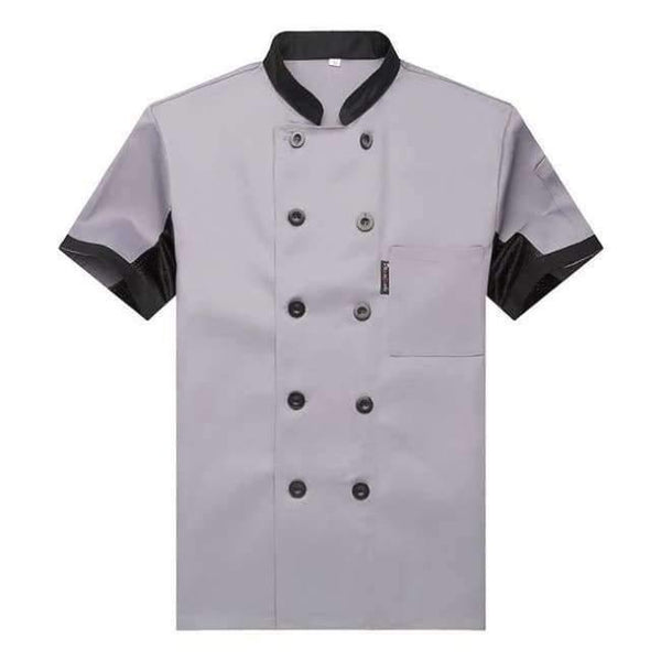 Planet Gates coat5 / XL Breathable Mesh Patchwork Short Sleeve Check Kitchen Cooking Uniforms Catering Hotel Restaurant Waiter Work Clothing Overalls