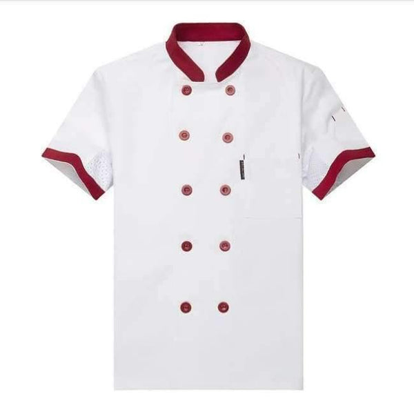 Planet Gates coat6 / XL Breathable Mesh Patchwork Short Sleeve Check Kitchen Cooking Uniforms Catering Hotel Restaurant Waiter Work Clothing Overalls