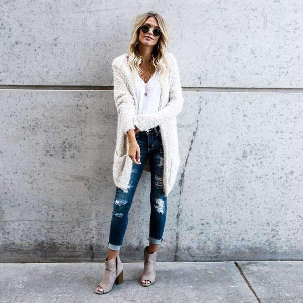 Planet Gates Coats Jackets Lambswool Hoodie Knit Cardigan Sweaters Outerwear With Pocket coats and jackets women 2018JUL30