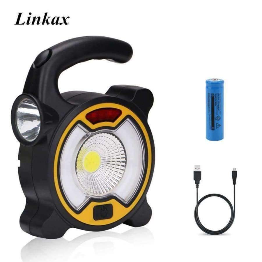 Planet Gates COB LED Portable Floodlight Lantern Outdoor Waterproof 4-Mode Emergency Spotlight Lamp for Camping Hiking Tent Light 18650