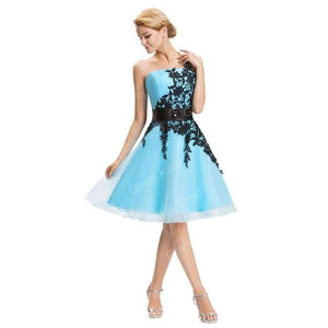 Planet Gates cocktail dresses 1 / 2 / China Cocktail Dresses 2018 Grace Karin elegant Black Lace One shoulder vestido knee length Party dresses robe de cocktail