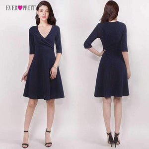 Planet Gates Cocktail Dresses 2018 Deep V-Neck Half Sleeves Short Party Gown EZ03047 Casual A-Line OL Women Vestido Fiesta Coctel