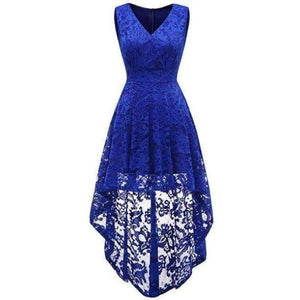 Planet Gates Cocktail Dresses Lace Short Front Long Back Dresses Elegant High Low V-Neckline 2018  Sexy Women Special Occasion Dress