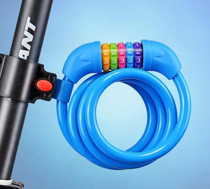 Planet Gates Code Lock Black Bicycle Lock Code Key Locks Bike Cycling Password Combination Security Steel Wire Locks Bicycle Accessories Multicolor