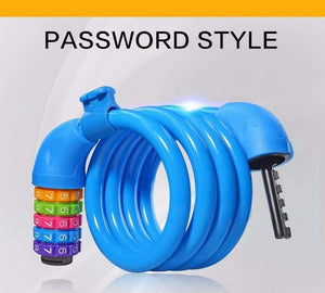 Planet Gates Code Lock Black Bicycle Lock Code Key Locks Bike Cycling Password Combination Security Steel Wire Locks Bicycle Accessories Multicolor