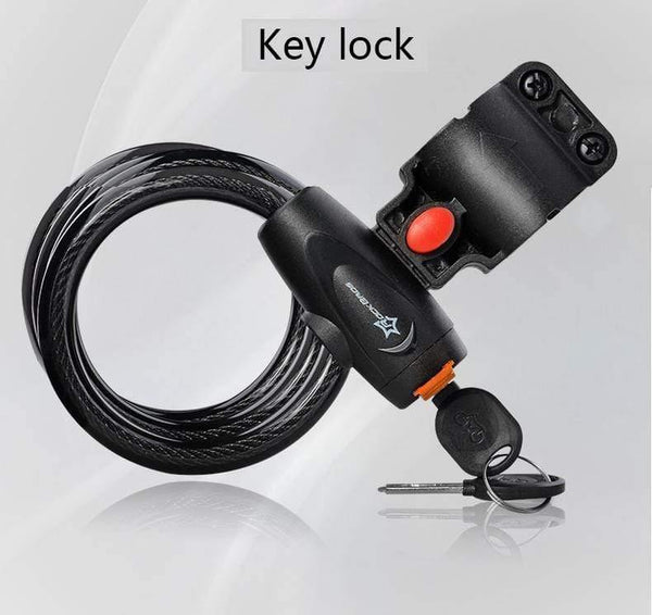 Planet Gates Code Lock Black Bicycle Lock Code Key Locks Bike Cycling Password Combination Security Steel Wire Locks Bicycle Accessories Multicolor