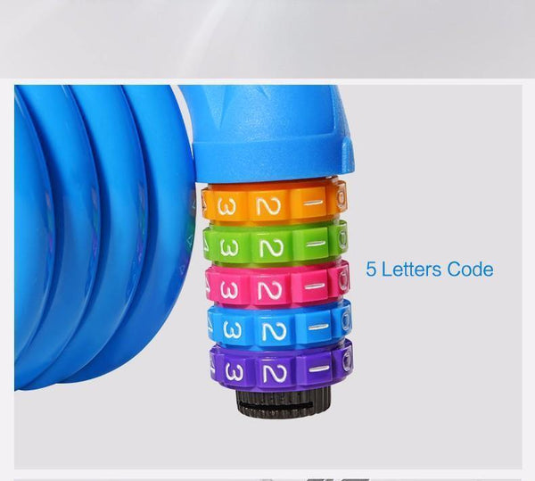 Planet Gates Code Lock Black Bicycle Lock Code Key Locks Bike Cycling Password Combination Security Steel Wire Locks Bicycle Accessories Multicolor